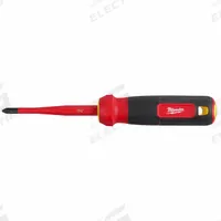MILWAUKEE Multi-Bit Screwdriver: Phillips/Square Tip, 1/4 in/#2/3/16 in Tip Size, 4 Tips, Magnetic (MPN 48-22-2216). Key specifications — attr1205339: #2 (Square); attr1205303: MILWAUKEE.