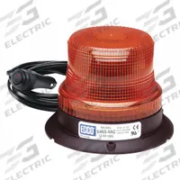 ECCO Beacon Light: Flashing Beacon, Amber, 3 7/8 in Overall Ht, LED, 12-80V DC (MPN 6465A-MG). Key specifications — Operating Voltage: 12-80V DC; Number of Flash Patterns: 80 FPMx8; Includes: Lighter Plug; Electrical Connection: Plug; Mount Type: Magnetic; Brand: ECCO; Shape: Round; Lighting SAE Class Rating: SAE Class 3.