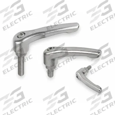 KIPP Adjustable Handle: SS, 1/2"-13 Thread, 40 mm Thread Lg - Corrosion-Resistant Teardrop-Style Adjustable Handles with Threaded Stud