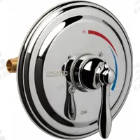 CHICAGO FAUCETS Tub and Shower Valve Trim: Circle Trim Plate, Brass, Polished Chrome Finish (MPN 1920-VOCRCP). Key specifications — Compatible Product Type: Thermostatic/Pressure Balancing Tub and Shower Fitting; Brand: CHICAGO FAUCETS; Trim Plate Material: Brass; Product Type: Shower Valve; Trim Plate Shape: Circle; Trim Finish/Color: Chrome.
