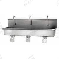 SANI-LAV Wash Station: 3 Stations, 8 in Bowl Dp, 57 in Bowl Lg, 16 1/2 in Bowl Wd, Faucet Included (MPN 56WSL-0.5). Key specifications — Includes Side Splash: Side Splash Not Included; Series: Stainless Steel Wash-Station; Brand: SANI-LAV.