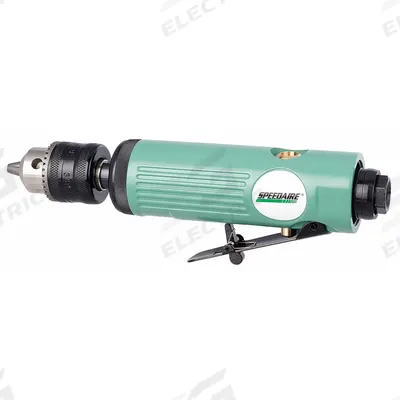 SPEEDAIRE Air-Powered Drill: 3/8 in Chuck, 22,000 RPM, 0.5 hp, Keyed - Inline Air-Powered Drills