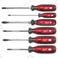 MILWAUKEE Screwdriver Set: 1-10 Pieces, 6 Pieces, Cabinet/Phillips/Slotted Tip, 7 3/4 in Overall Lg (MPN MT200-6). Key specifications — attr1205274: MILWAUKEE; attr1205269: #1.