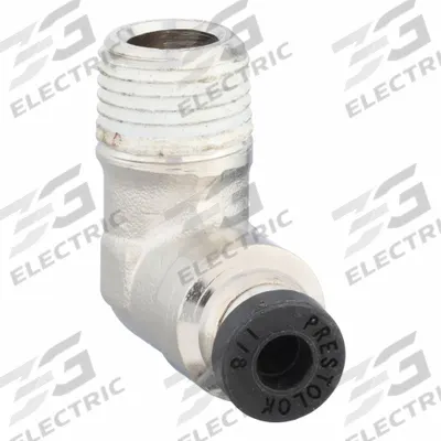PARKER Push-Fit Elbow Fitting: 1/8 in OD x 1/8 in Pipe Size, Push-to-Connect x MNPTF - Nickel-Plated Brass Tube Fittings
