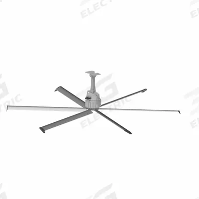 SKYBLADE Ceiling Fan: 29,942 cfm Airflow, 7 ft Blade Dia, Variable Speeds, 230/460V AC - Industrial HVLS Ceiling Fans