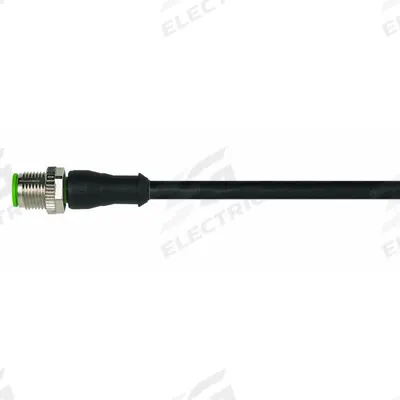 MURRELEKTRONIK Cordset: M12 Male Straight X Bare Wire, 4 Pins, Black, PUR, 0.3 m Cable Lg - Single-Ended Cordsets with PUR Jacket for Twisting Applications