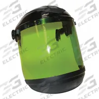 SELLSTROM Face Shield Assembly: 9.9 cal/sq cm ATPV (MPN S31201). Key specifications — attr51388: Dual Crown; attr14011: SELLSTROM; attr51385: Nylon; attr51390: Universal Slotted Dielectric Hard Hat Adaptor; attr51394: Black; attr51393: CSA Z94.3-2015; attr51398: Polycarbonate.