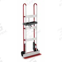 DAYTON Appliance Hand Truck: 700 lb, Vertical Dual-Loop, Red, 6 in Wheel Dia., Tread on Core, Rubber (MPN 3W042). Key specifications — Color: Red; Strap Tightening Type: Ratchet; Brand: DAYTON.