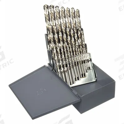 CHICAGO-LATROBE Jobber Length Drill Bit Set: 29 Pc, 1/16" to 1/2" by 64ths, 118° Point - Left-Hand High-Speed Steel Jobber-Length Drill Bit Sets