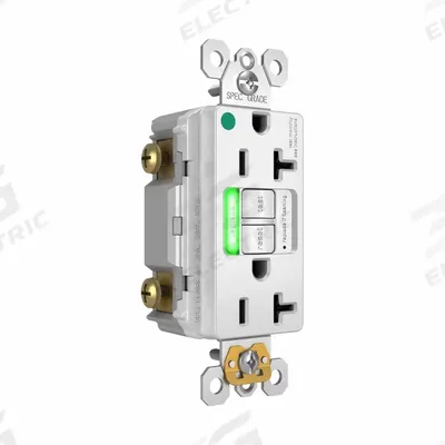 PASS & SEYMOUR GFCI Receptacle: Hospital Grade, Duplex, 5-20R, White, GFCI - General Purpose Receptacles