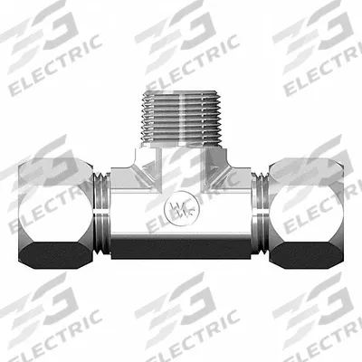 WEATHERHEAD Compression Tee Fitting: 1/4 in OD x 1/4 in OD x 1/8 in Pipe - Flareless Bite-Type Steel Compression Fittings