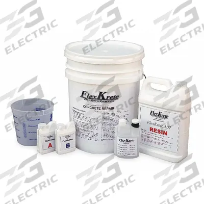 FLEXKRETE Concrete Repair Compound: Polyurea, 8 lb Container Size, Pail - High-Performance Concrete Repair Compounds