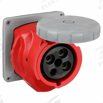 HUBBELL Pin and Sleeve Receptacle: Blue, 480V AC, Three Phase, 100 A, 3 Pole, 4 Wire - Washdown-Rated Receptacles