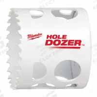 MILWAUKEE Hole Saw: 2 1/8 in Saw Dia., 3.5 Teeth per Inch, 1 5/8 in Max. Cutting Dp, Bi-Metal (MPN 49-56-5165). Key specifications — attr1098070: 3.5; attr1098087: MILWAUKEE.