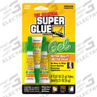 SUPER GLUE Instant Adhesive: Original Gel, Gen Purpose, 0.07 fl oz, Tube, Clear, Gel, 3 PK (MPN SGG23-48). Key specifications — Series: Original Gel; Standards: MIL-A-46050C Type II Class 1; Primary Applications: General Purpose; Materials Bonded: Leather; Brand: SUPER GLUE; Secondary Compatible Materials: Rubber.