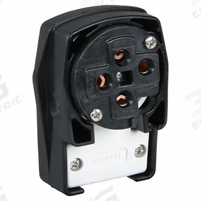 HUBBELL Straight Blade Plug: 18-60P, 120/208V AC, 60 A, 4 Pole, 4 Blade, Black (MPN HBL7302C) - Angled Plugs