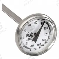 APPROVED VENDOR Dial Pocket Thermometer: -40°F to 160°F, +/- 2°F, 5 in Stem Lg, Fahrenheit (MPN 6DKD1). Key specifications — attr1280785: Fahrenheit; attr1275298: +/- 2°F; attr1275296: APPROVED VENDOR.