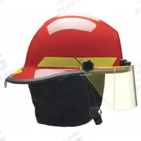 BULLARD Fire Helmet: Red, Modern Rear Brim, Chin Strap, 6-Point Sure-Lock(R) Ratchet (MPN PXSRDTL). Key specifications — Color: Red; Chin Strap: Yes; Brand: BULLARD; Style: Modern Rear Brim; Suspension: 6-Point Sure-Lock(R) Ratchet.