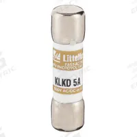 LITTELFUSE Fuse: KLKD Series, Midget, Fast-Acting, 5 A, 600 V AC, 600 V DC, 13/32 in x 1 1/2 in (MPN KLKD005). Key specifications — attr1287209: KLKD; attr211192: LITTELFUSE.