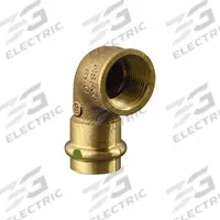 VIEGA PROPRESS Crimp Elbow Fitting: 90° Elbow, 3/4 in CTS x 1/2 in Pipe size, Press-fit x FNPT (MPN 79535). Key specifications — Brand: VIEGA PROPRESS; Broad - Material for Bullet: Copper Or Bronze; Brand - Broad: VIEGA.
