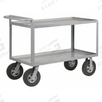 APPROVED VENDOR Utility Cart: 1,500 lb, 48 in L x 24 in W Shelf, 2 Shelves, Gray, Flat (MPN 5CHA0). Key specifications — Caster/Wheel Configuration: (2) Swivel; Brand: APPROVED VENDOR; Caster Wheel/Tread Material: Polyurethane.
