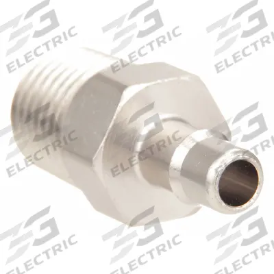 PNEUMADYNE Barbed Fitting Adapter: 3/8 in ID Size, Barbed x MNPT, Brass - Nickel-Plated Brass Barbed Tube Fittings