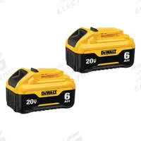 DEWALT Battery Pack: 20V MAX*, 6 Ah, 2 Batteries Included, 20V DC, 2 PK (MPN DCB206-2). Key specifications — attr1278107: Not Oil-Resistant.