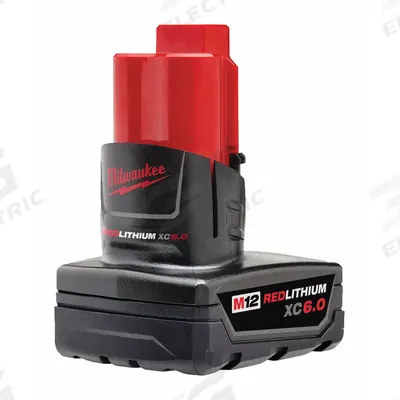 MILWAUKEE Battery: M12, 6 Ah, Battery Included - Milwaukee Cordless Tool Batteries