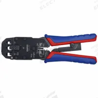 KNIPEX Crimper: For RJ-10/RJ-11/12/RJ-45, Telephone Cable, 7 7/8 in Overall Lg, Deluxe Cushion Grip (MPN 97 51 12). Key specifications — attr470438: Crimping Pliers; attr470441: Telephone Cable; attr470442: RJ-10; attr424247: KNIPEX.