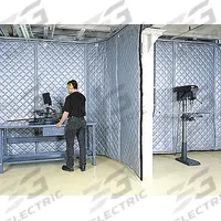 SINGER SAFETY Acoustic Partition: 0.65 NRC, 4 ft Overall Wd, 25 ft Overall Lg, 2 in Thick, 22125C410. Key specifications — Panel Shape: Curved; Brand: SINGER SAFETY; Includes: Rollers.