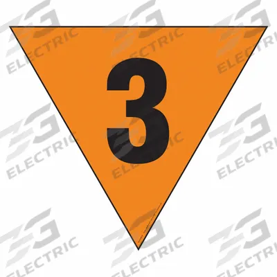 LABELMASTER Fire Division Symbol Placard: 3, 24 in, 24 in Label Wd, Adhesive Dura-Vinyl