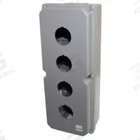 EATON Push Button Enclosure: 30mm, 4 Holes, Cast Zinc, NEMA 12/13/4/4X (MPN 10250TN14). Key specifications — attr211299: EATON; attr1043605: Oil-Tight and Dust-Tight.