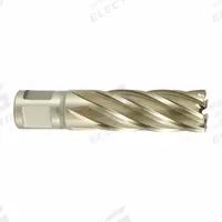 CLEVELAND Annular Cutter: 1 1/4 in Cutter Dia, 2 in Max Cutting Dp, Pilot Pin Included, Weldon Flat (MPN C34089). Key specifications — attr253884: Yes; attr253885: Bright (Uncoated); attr253886: High Speed Steel; attr253887: Weldon Flat; attr253888: Fractional Inch; attr277149: CLEVELAND.