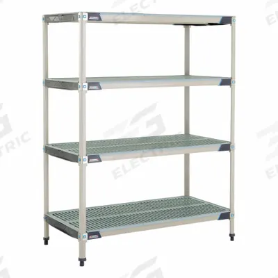 METRO Plastic Industrial Shelving: 18 in x 24 in, 74 in Overall Ht, 5 Shelves - Harsh-Environment Antimicrobial Stationary Plastic Shelving