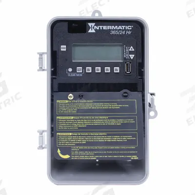 INTERMATIC Electronic Timer: 24 hr, Not Astronomic, 120-277V AC, DPST/SPST - Digital Timer Switches