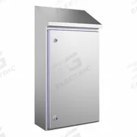 RITTAL Sloped Top Enclosure: 304 Stainless Steel, 30 in x 15 in x 8 in, NEMA 1/12/13/3/3X/4/4X (MPN 1308600). Key specifications — Brand: RITTAL; Closure Method: 1/4-Turn Latch; Enclosure Material: 304 Stainless Steel; Knockouts: Not Included.