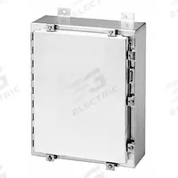 HOFFMAN Enclosure: Aluminum, 24 in x 24 in x 8 in, NEMA 12/3R/4/4X, Solid Cover, Hinged (MPN A24H2408ALLP). Key specifications — Brand: HOFFMAN; Closure Method: Clamps; Enclosure Material: Aluminum; Knockouts: Not Included.