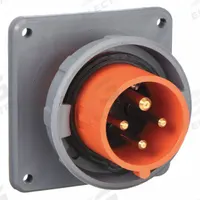 HUBBELL Pin and Sleeve Inlet: Orange, 125/250V AC, Single Phase, 20 A, 3 Pole, 4 Wire, IEC Grounding (MPN HBL420B12W). Key specifications — Brand: HUBBELL.