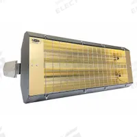 FOSTORIA Infrared Quartz Electric Heater: 7300 W Watt Output, 480V AC, 1 Phase, Hardwired, Bronze (MPN P-60-462-TH). Key specifications — Wattage Output: 7300 W; Voltage: 480V AC; Brand: FOSTORIA; Electrical Connection: Hardwired; Element Type: Quartz Lamp; Housing Color: Bronze; Housing Material: Galvanized Steel; Overall Dimensions - L x W x D: 46 in x 15 in x 11 in.