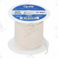 GROTE Primary Automotive Wire: GPT, 100 ft, 1 Conductor, 16 AWG, White, 60 V Volt, SAE J1128 (MPN 87-8007). Key specifications — Brand: GROTE.