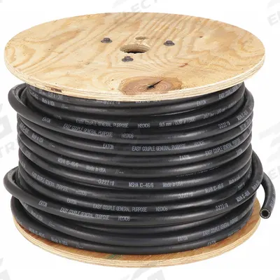 BOSTON Easy Couple Hose: 1/4 in Hose Inside Dia., Black - Nitrile Bulk Air Hoses with Neoprene Cover