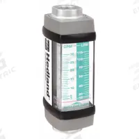 HEDLAND Mechanical Flowmeter: Water-Based Fluid Meter, Scale, Variable Area, Inline, Universal, NPTF (MPN H713A-030). Key specifications — Display Type: Scale; O-Ring Material: Viton; Includes Flow Rate Adjustment Knob: No; Includes Pressure Guage: No; Mounting Orientation: Universal; Unit Of Measure: Gallons; Brand: HEDLAND; Accuracy: +/-2%.