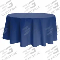 R&R TEXTILE Tablecloth: Round, Royal Blue, Polyester, 71 in Dia (MPN AT-Signature-71R-2983-Royal Blue). Key specifications — Color: Royal Blue; Material: Polyester; Brand: R&R TEXTILE.