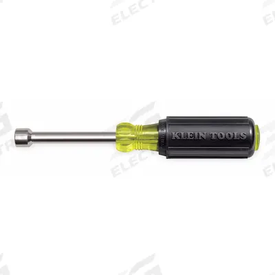 KLEIN TOOLS Hollow Round Shank Nut Driver: Straight, SAE, With Magnetized Tip, Std - Fastener-Holding Nut Drivers