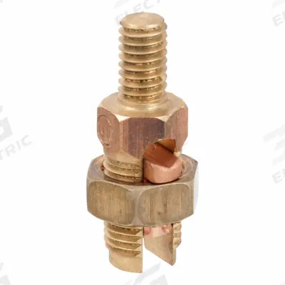 BURNDY Grounding Split Bolt Connector with Stud: Leaded Bronze Alloy - Grounding Split Bolts
