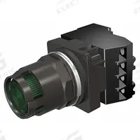 SIEMENS Illuminated Push Button: Illuminated, Extended Profile, Non-Metallic, 30 mm, 1NO (MPN 52BT6D3KBV). Key specifications — Brand: SIEMENS; Action: Maintained/Momentary; Series: Class 52; Terminal Connection: Pressure Plate; Push Button Material Type: Non-Metallic.
