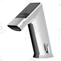 SLOAN Bathroom Sensor Faucet: BASYS, Cast Zinc, Chrome Finish, Single-Post, Solar, 0.5 gpm Flow Rate (MPN EFX277.500.0000). Key specifications — Brand: SLOAN; Includes: LCD Display; Series: BASYS.
