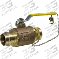 APOLLO Manual Two-Way Ball Valve: 3/4 in, Bronze, Straight, Press x MGHT, Full Port, Two-Piece, PTFE (MPN 77W104HCA). Key specifications — attr1012381: APOLLO; attr1012887: Lever.