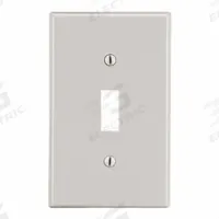 HUBBELL Wall Plate: Toggle, 1 Gang, Almond, Std Size (MPN P1LA). Key specifications — Brand: HUBBELL; Material: Polycarbonate.