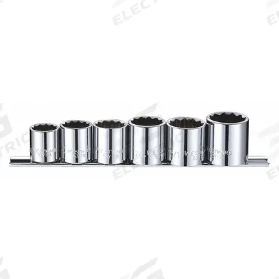 WESTWARD Socket Set: 3/8 in Drive, 6 Piece, 12-Point, SAE - SAE & Metric Socket Sets